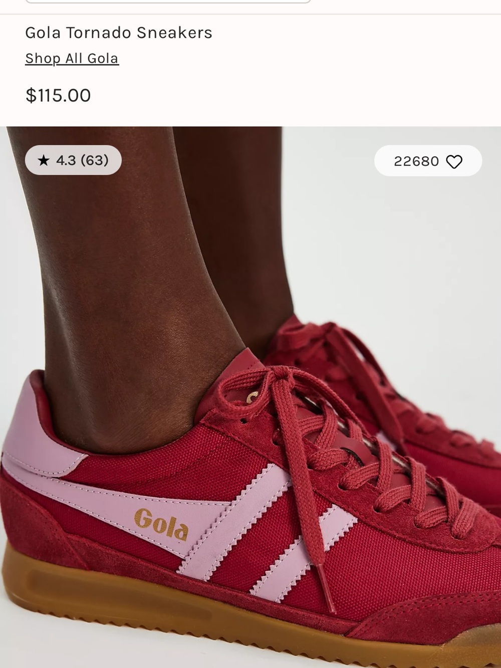 Gola Women’s Raspberry & Light Pink Retro Trainer - Picture 2 of 2
